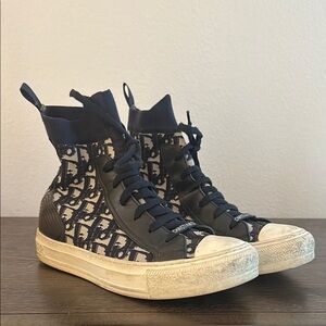 Dior High-Top Sneakers in Navy and White